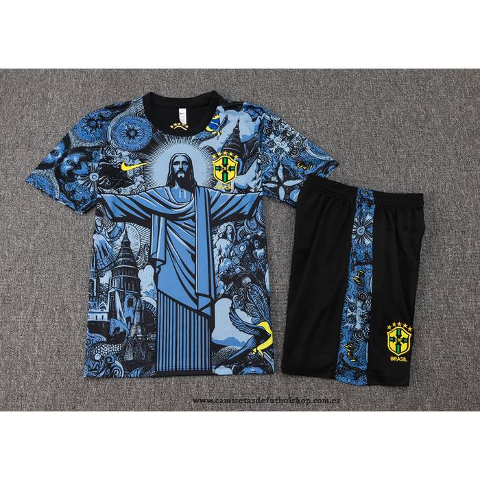 Chandal del Brasil Jesus 24-25 Manga Corta Azul - Pantalon Corto
